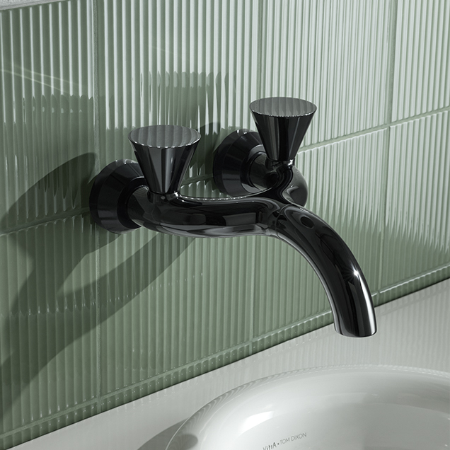 VitrA Liquid Tom Dixon Ankastre Lavabo Bataryası Parlak Siyah